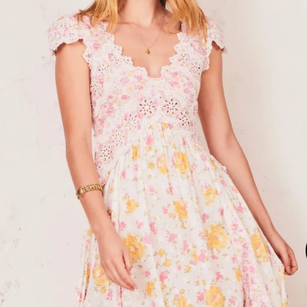 LoveShackFancy Archer Dress Lemonade Stand Size 8 Fairycore Cottagecore Western - Picture 4 of 7